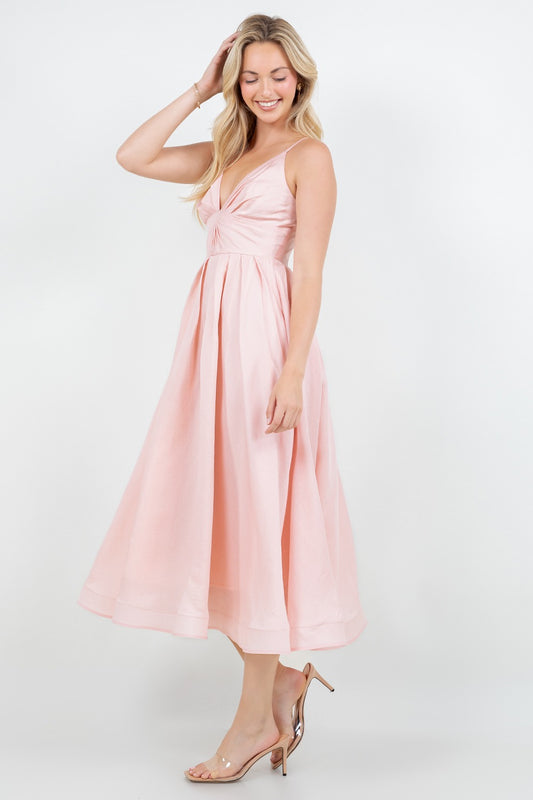 Rosalie Pleated Midi Dress – Made in Chic