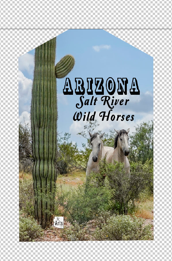 Salt River Wild Horses with Saguaro Luggage Tag