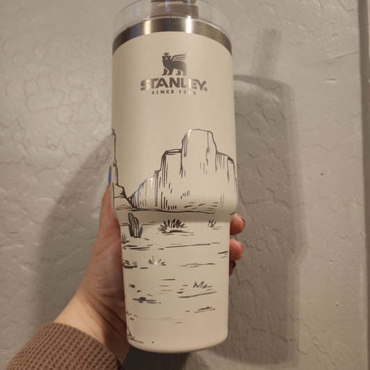 30 OZ Engraved Desert Scene
