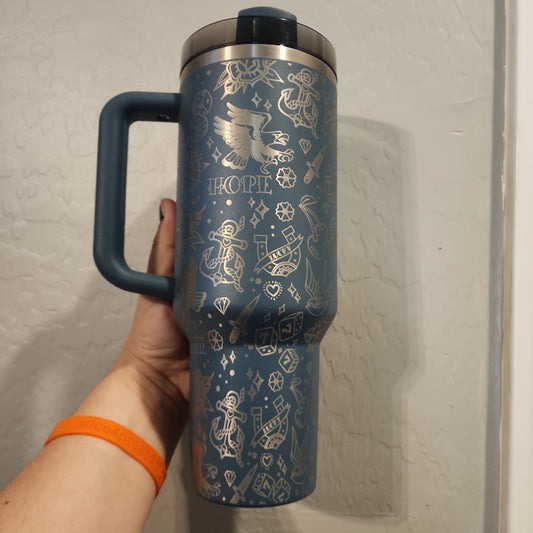 40 OZ Engraved Stanley the tattoo cup