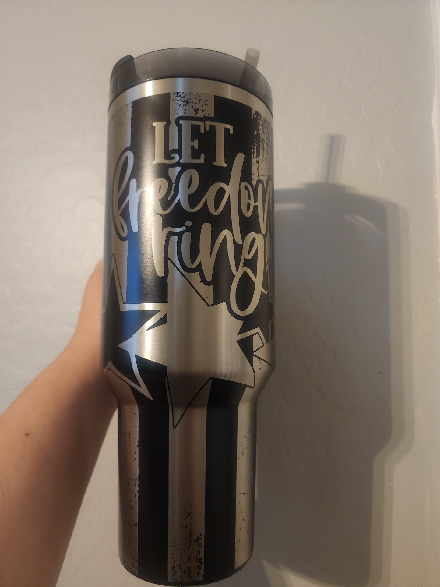 40 Oz Engraved Let Freedom Ring