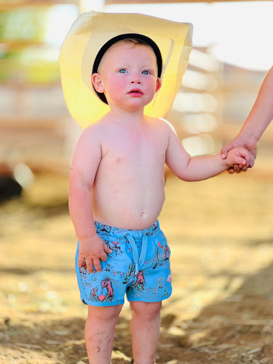 Cowboy Up Youth Swim Trunks