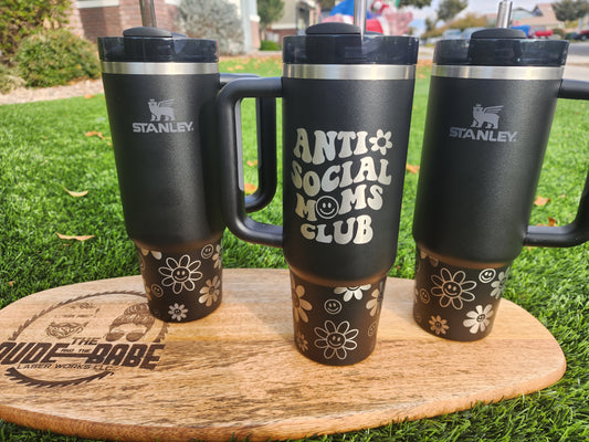 40 OZ Engraved Stanley (Anti Social)