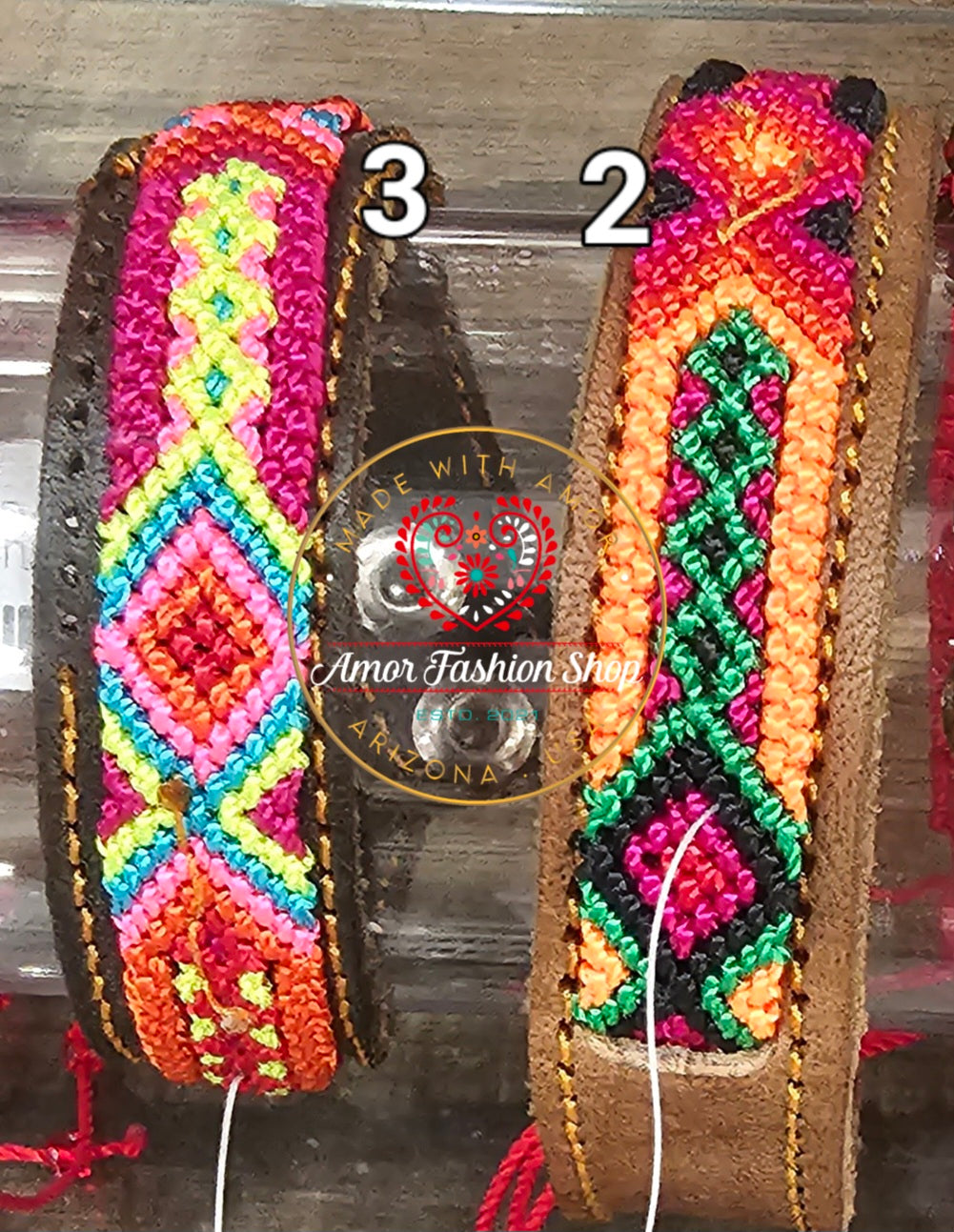 Unisex Leather Threaded Adjustable Bracelet @amorfashionshop