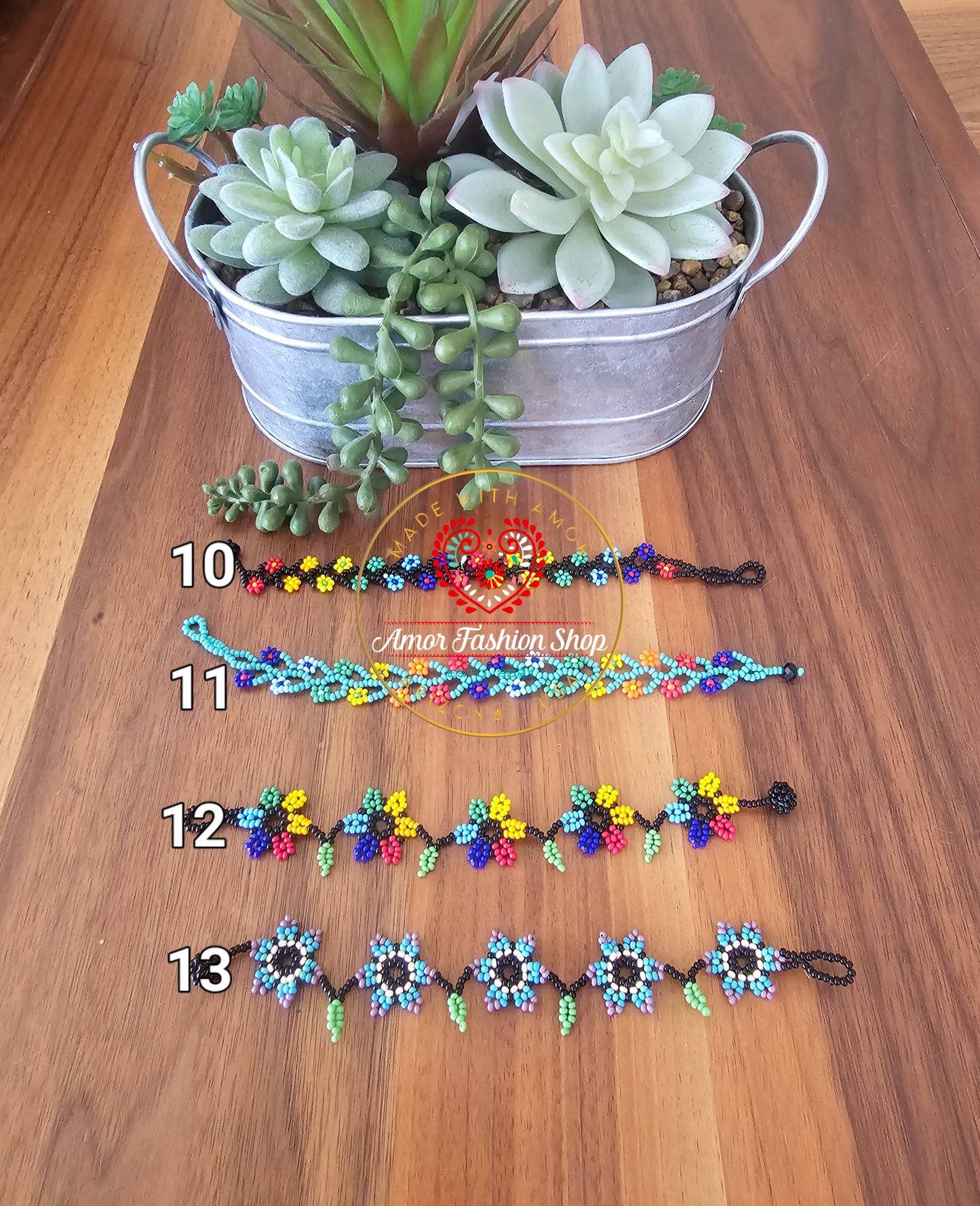 Floral Beaded Bracelets in different designs and colors @amorfashionshop