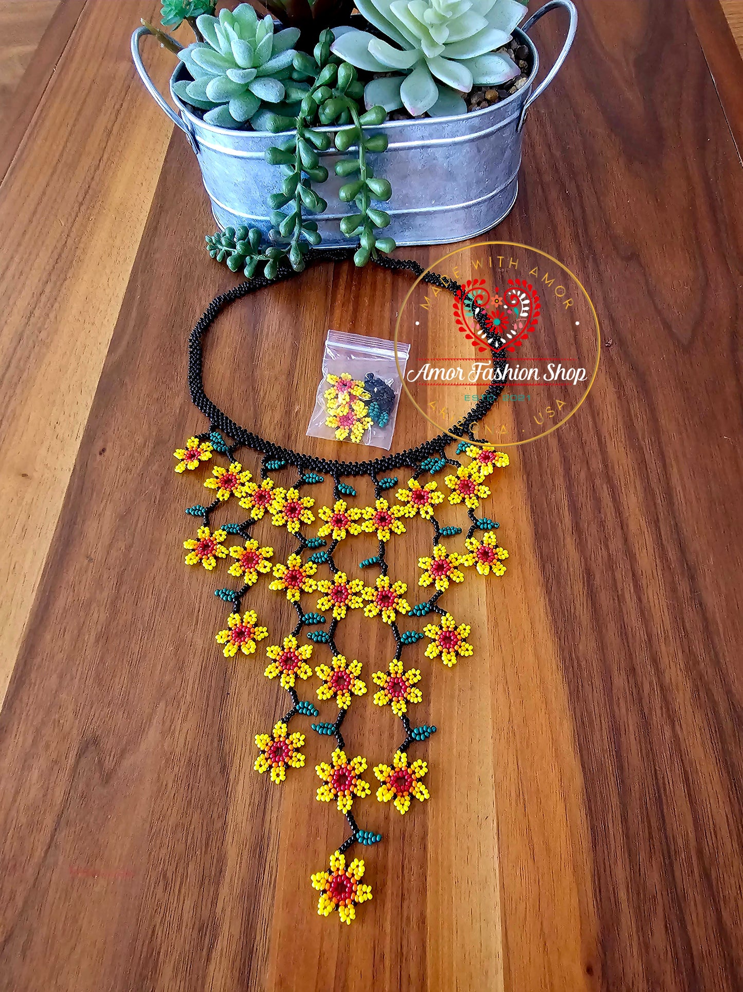 25 Chaquira Flowers 2 Piece SET @amorfashionshop