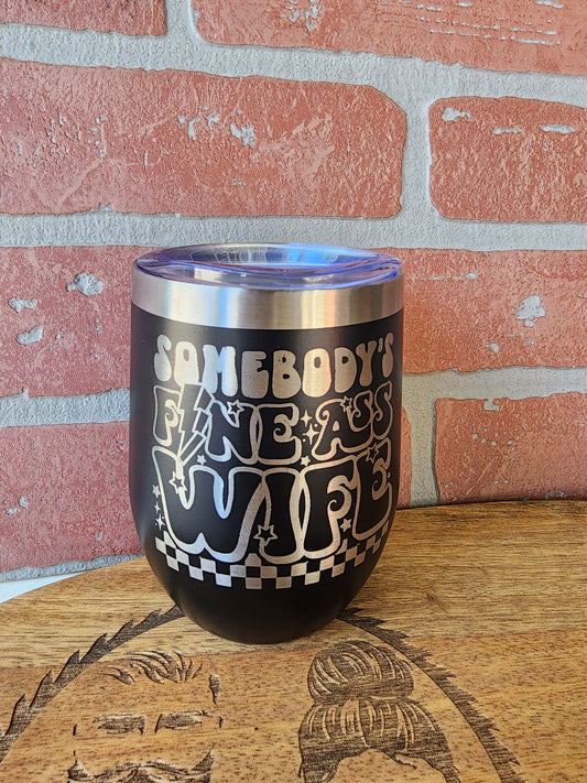 12 OZ Engraved Wine Cup