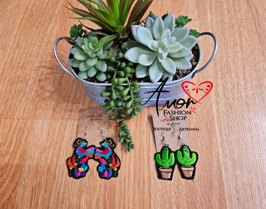 Embroidered Earrings @amorfashionshop