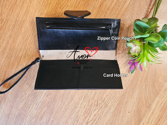Wallet- Leather Hand Painted @amorfashionshop