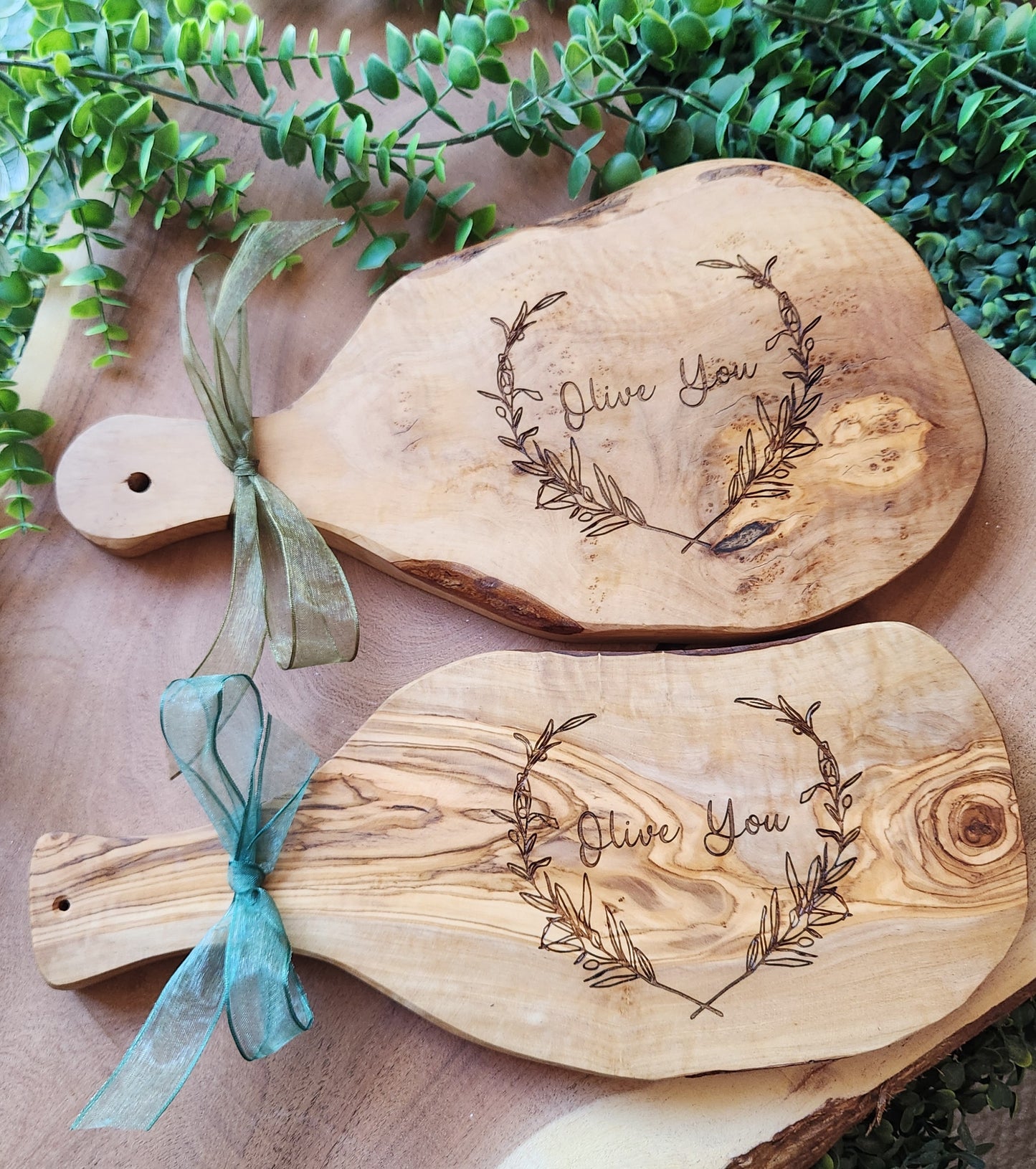 Live Edge Olive Wood Serving Board - The Laser Canvas