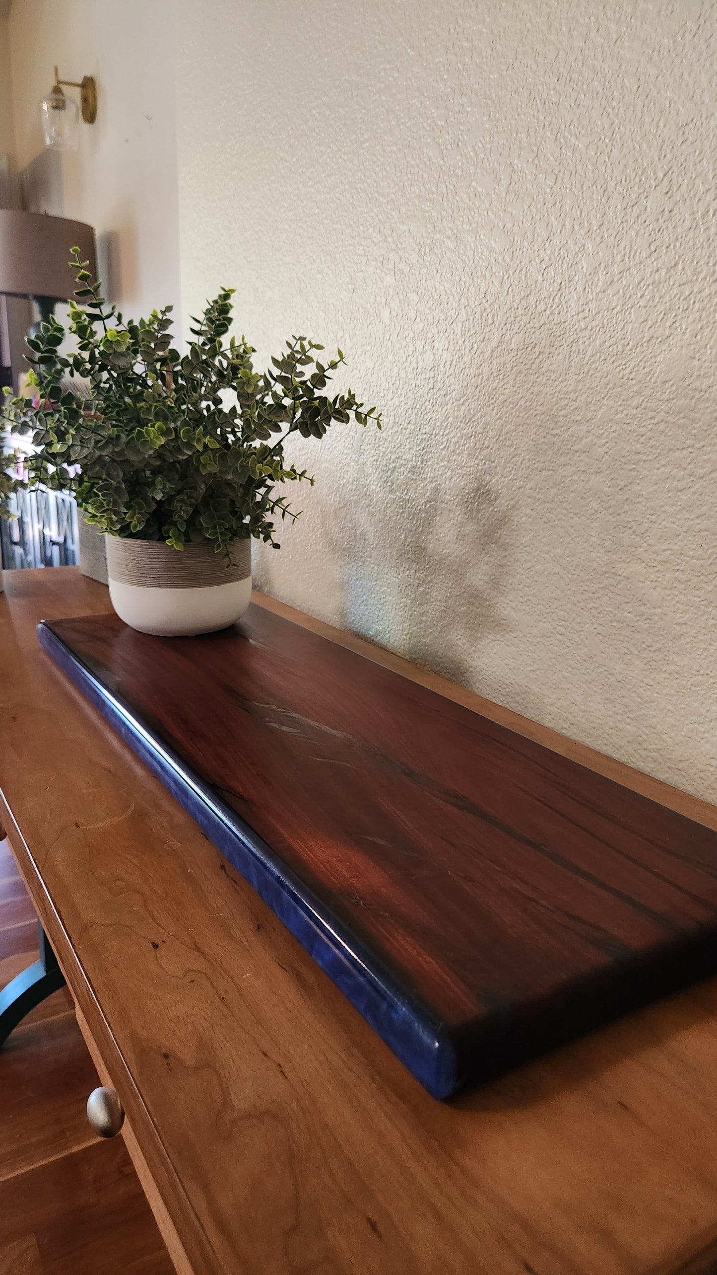 Red Eucalyptus & Deep Purple Resin Board - The Laser Canvas