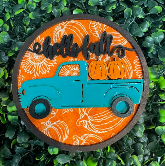 Magnetic Insert - Hello Fall Blue Truck - STV