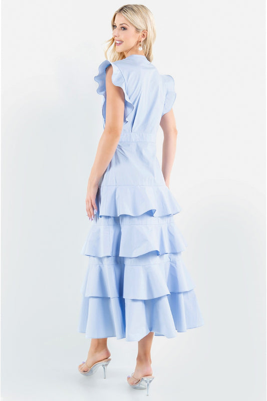 Bluebell Ruffle Midi Dress - Made in Chic
