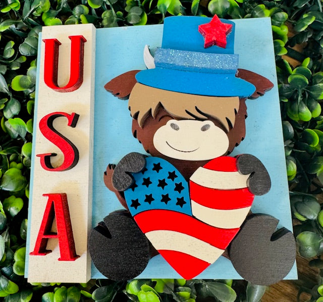 Interchangeable Leaning Frame Insert 4.25" (4th of July) - STV