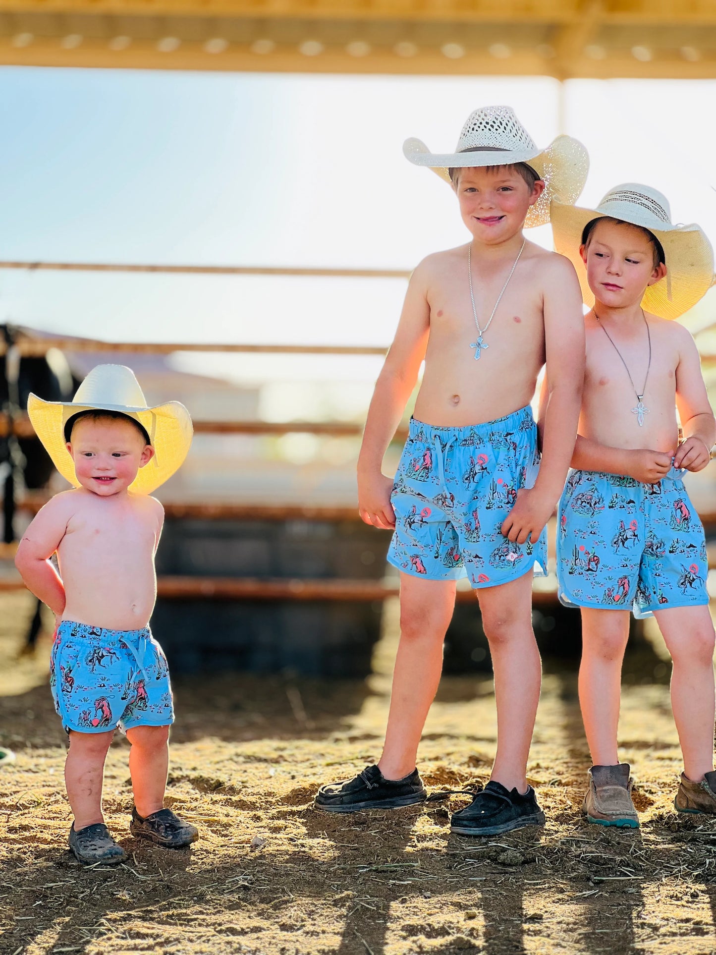 Cowboy Up Youth Swim Trunks