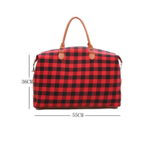 Red Plaid Tote Bag | JB Boutique |