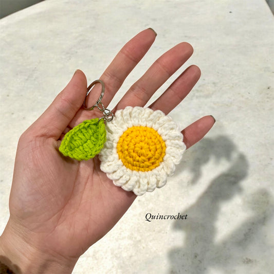 crochet flower keychain
