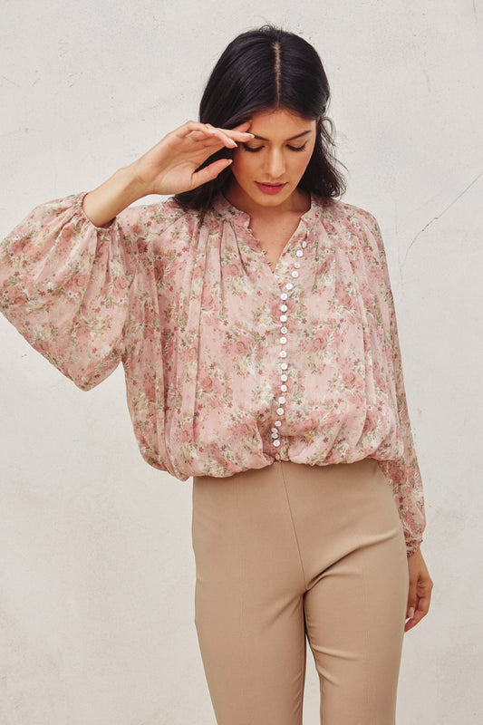 Rosewater Blush Blouse - Made in Chic