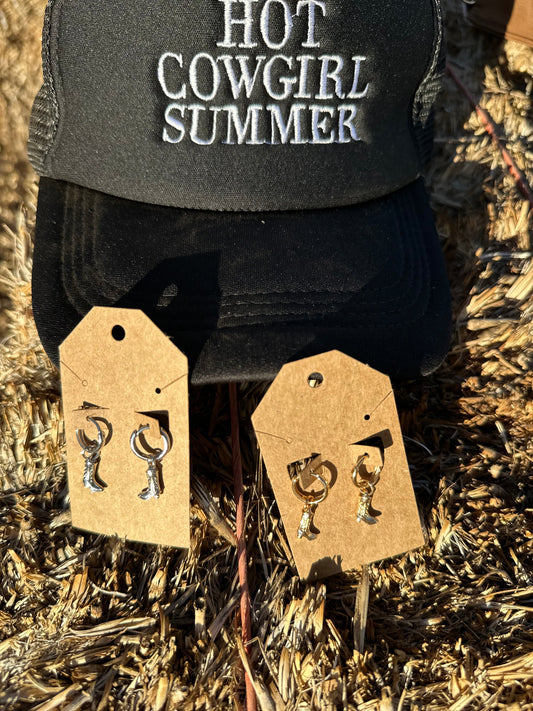 Cowboy Boot Huggie Earrings