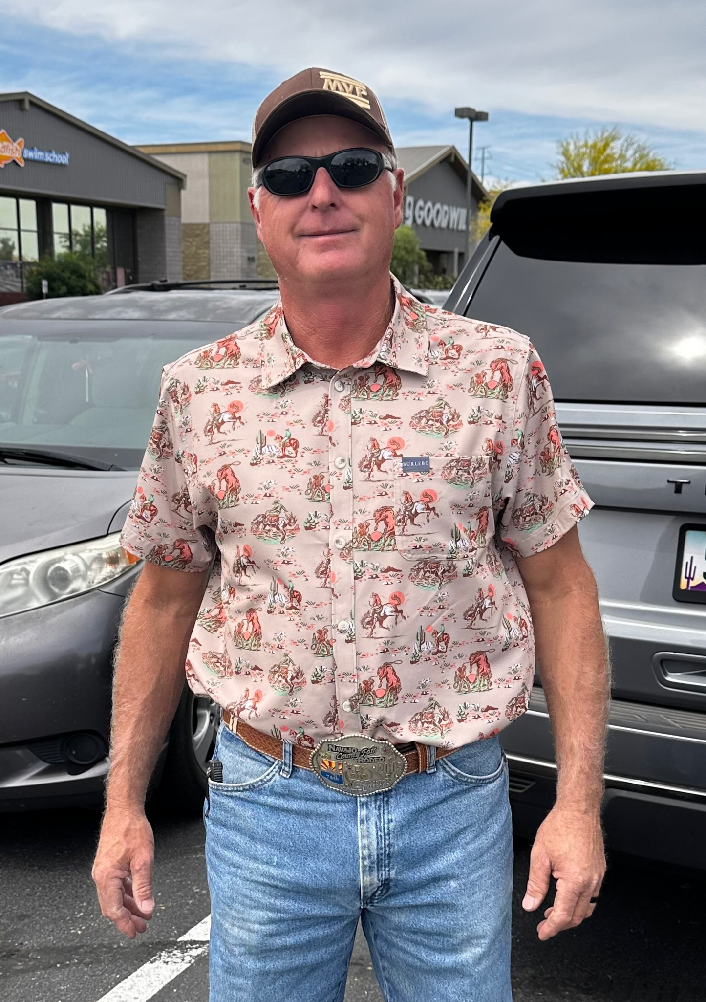 Cowboy Up Men’s performance Button up