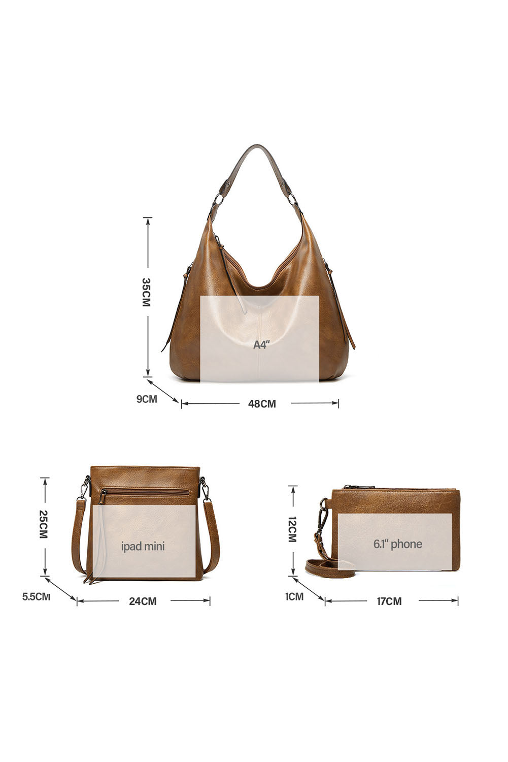 Faux Leather 3 Piece Purse Set | JB Boutique |