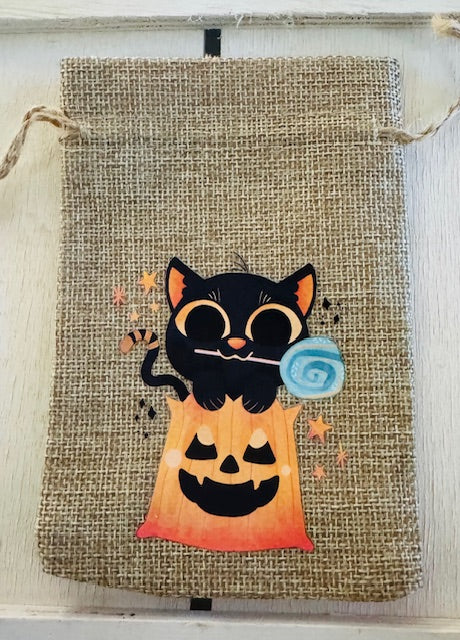 Halloween Burlap Gift Bag - STV