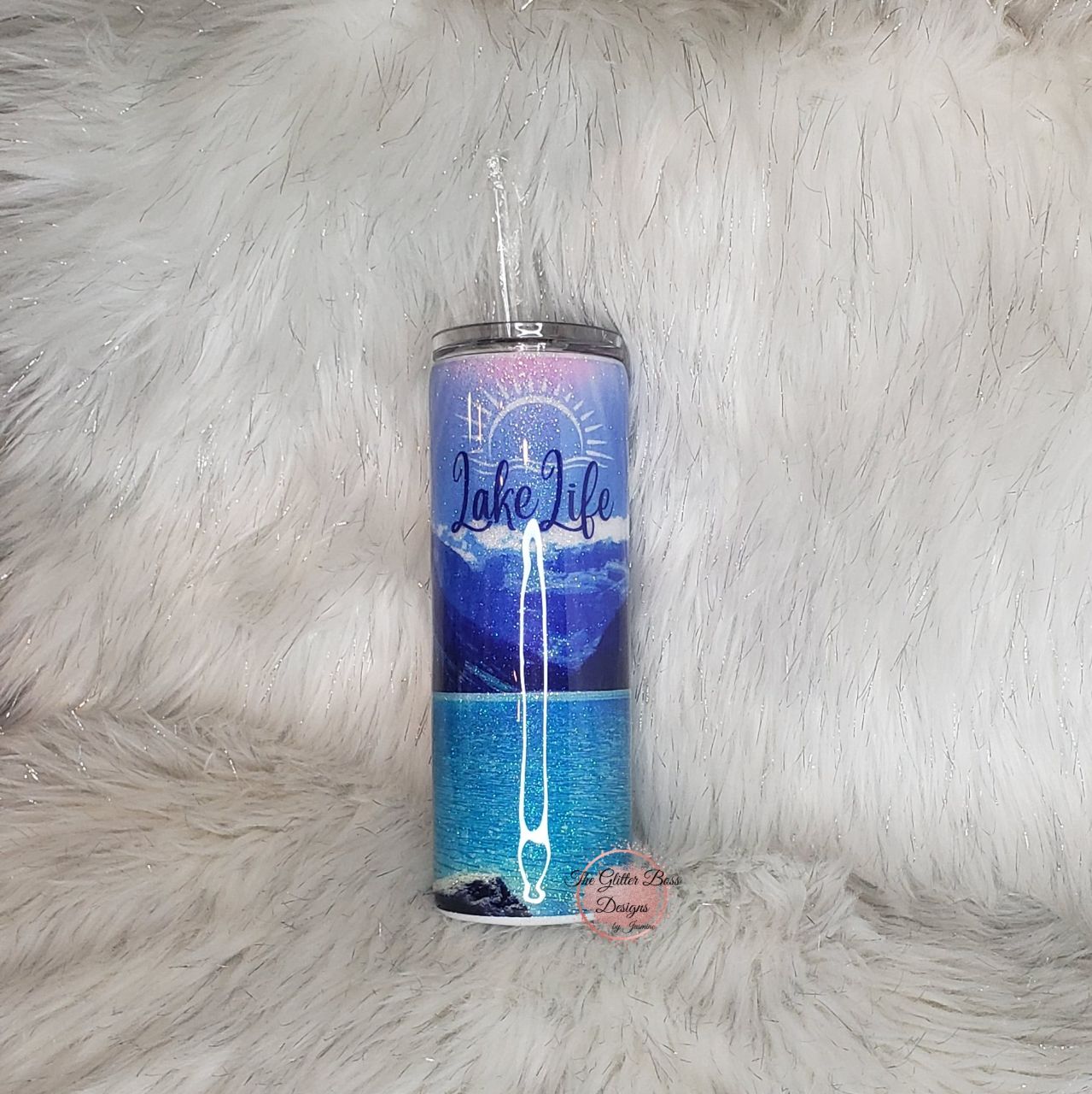Lake Life - 20 oz Skinny - Glitter Boss