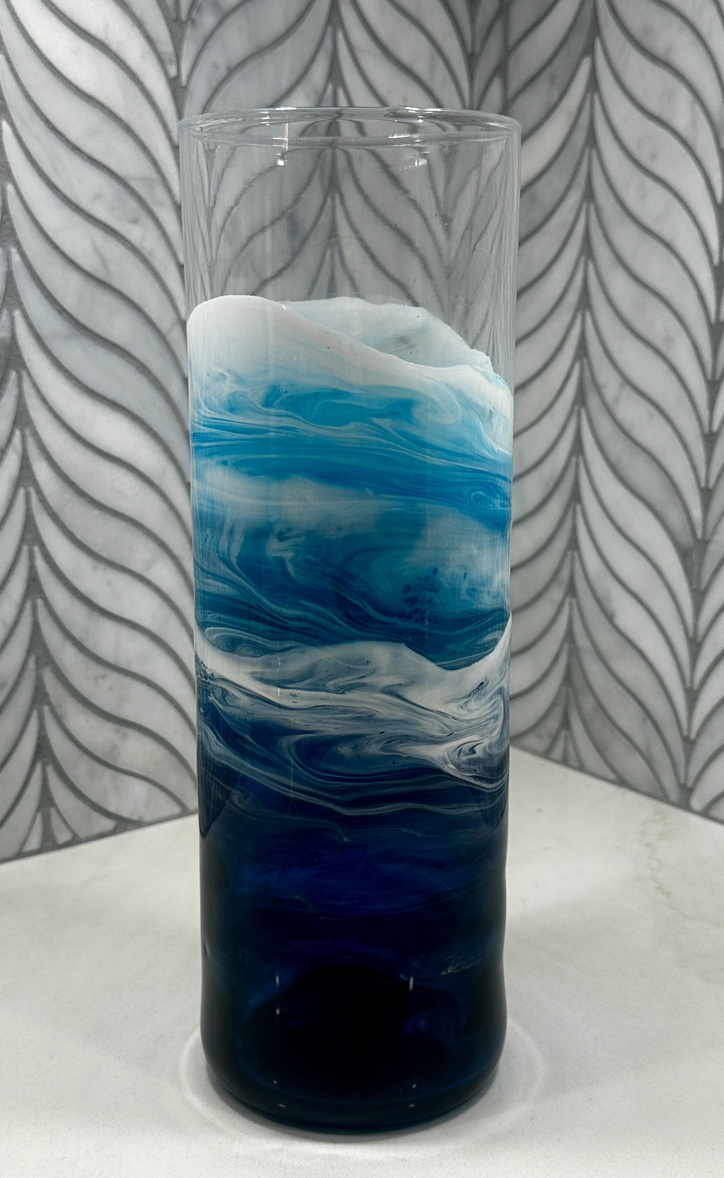 Blue Ocean Waves Vase