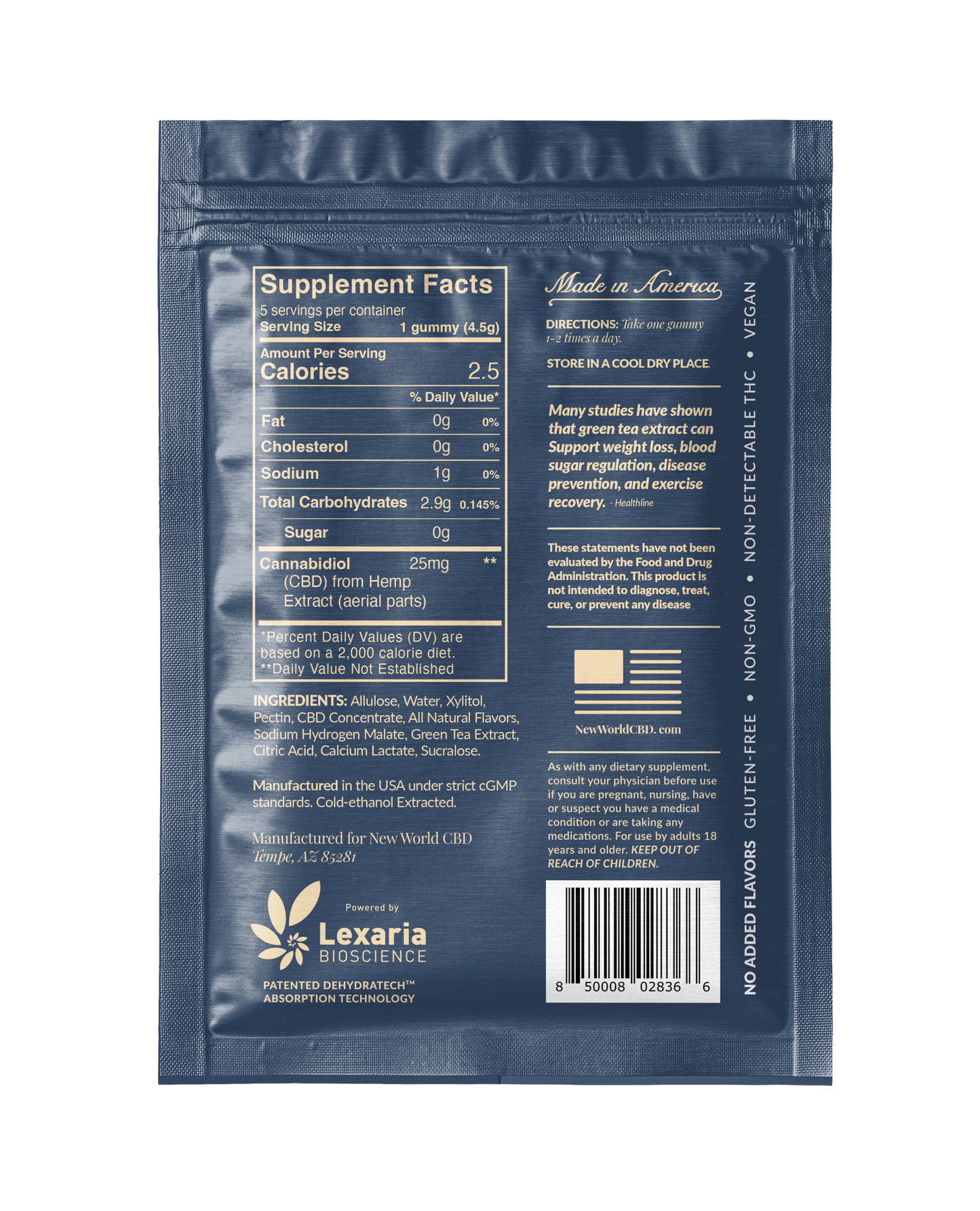 Blue Raspberry & Green Tea Sugar Free CBD Gummy!