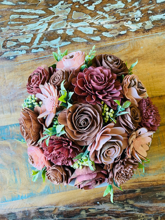 Bowl of Pinks - LUNA WOOD FLOWERS