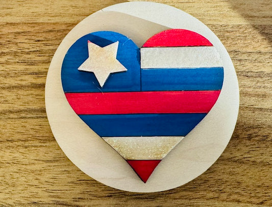 Magnetic Insert - Patriotic Heart - STV