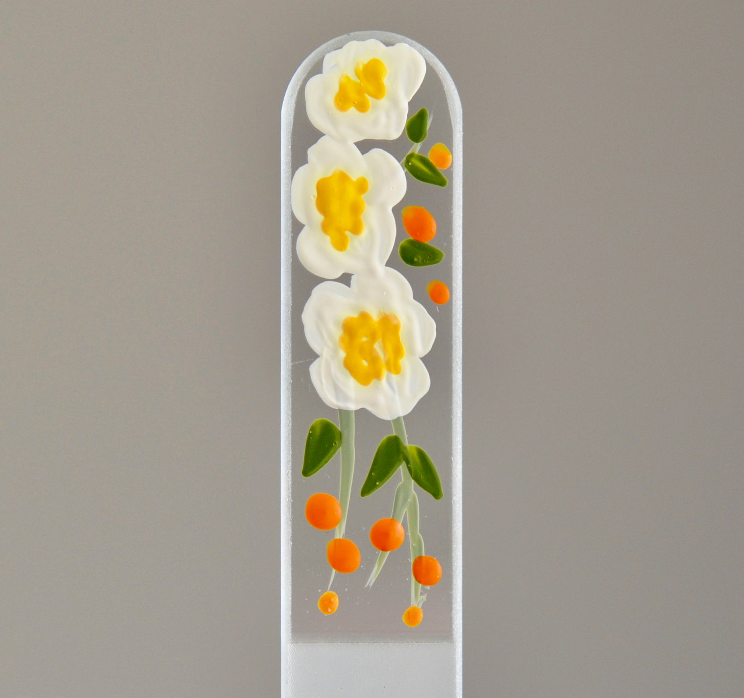 Medium Glass Nail File - Hand-painted Czech Crystal Glass Nail File