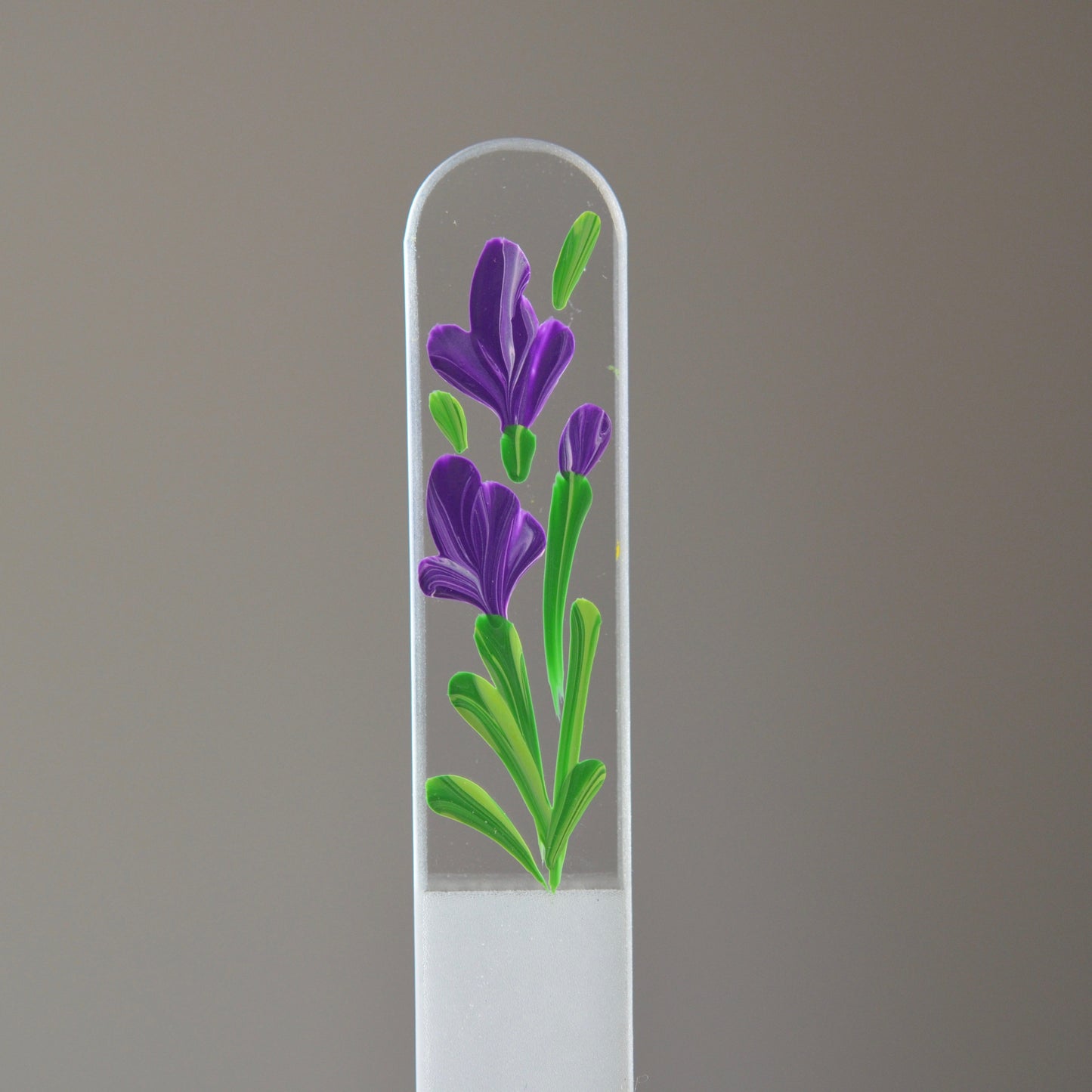 Medium Glass Nail File - Hand-painted Czech Crystal Glass Nail File