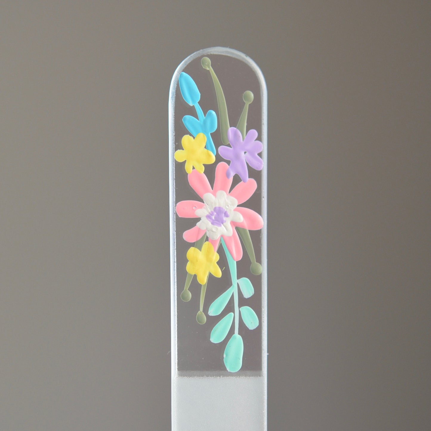 Medium Glass Nail File - Hand-painted Czech Crystal Glass Nail File