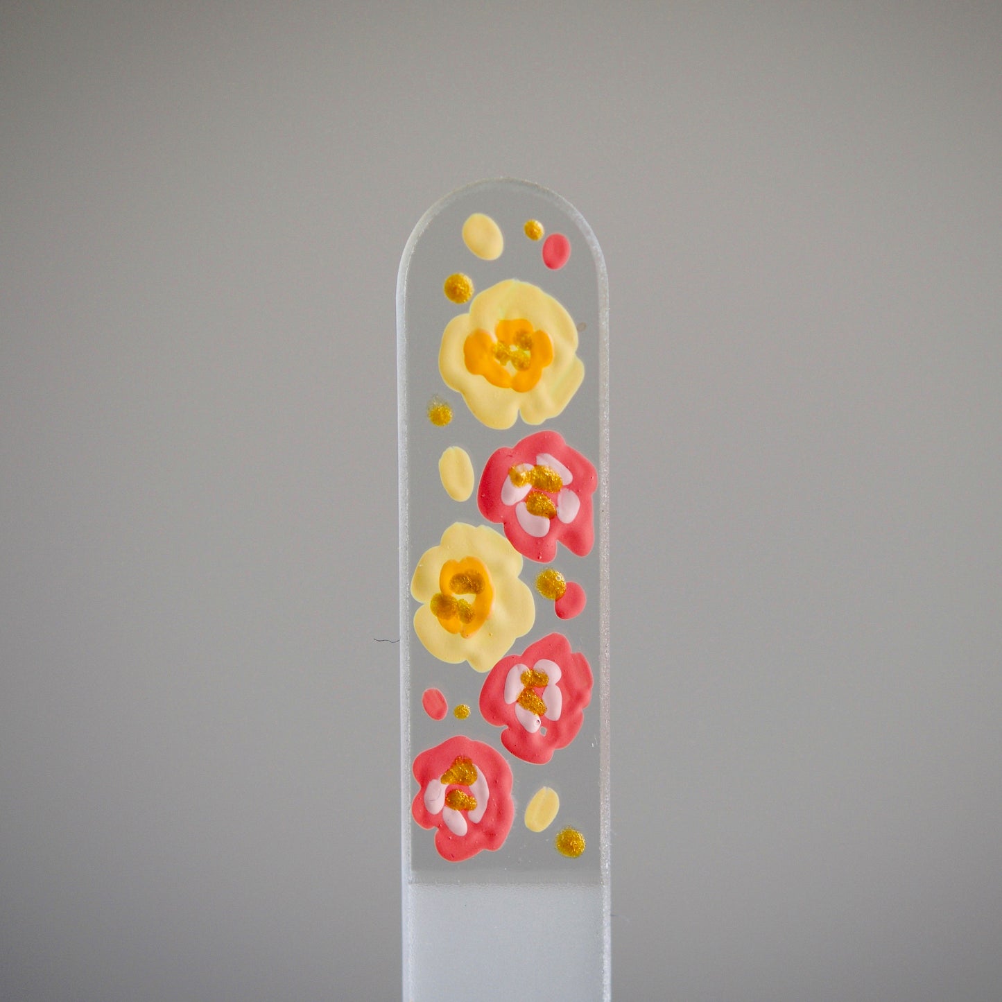Medium Glass Nail File - Hand-painted Czech Crystal Glass Nail File