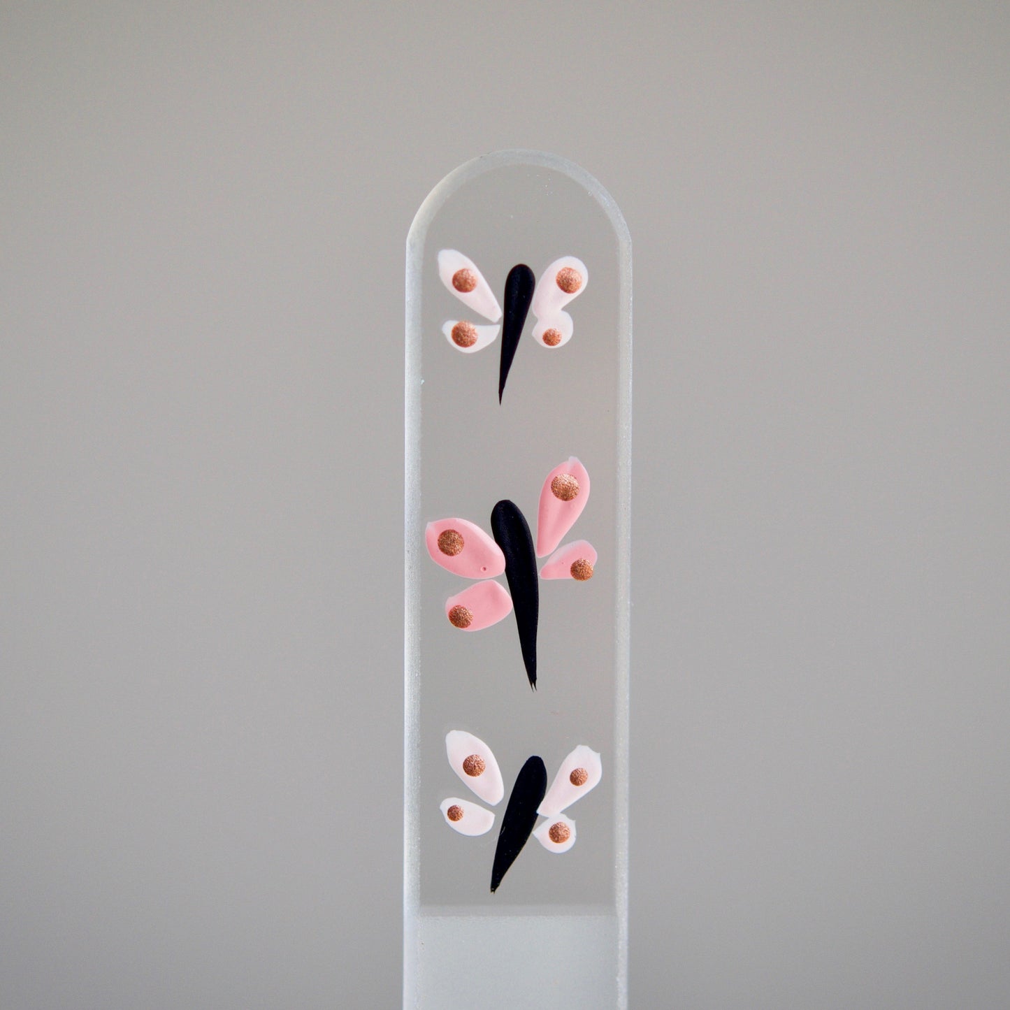 Medium Glass Nail File - Hand-painted Czech Crystal Glass Nail File