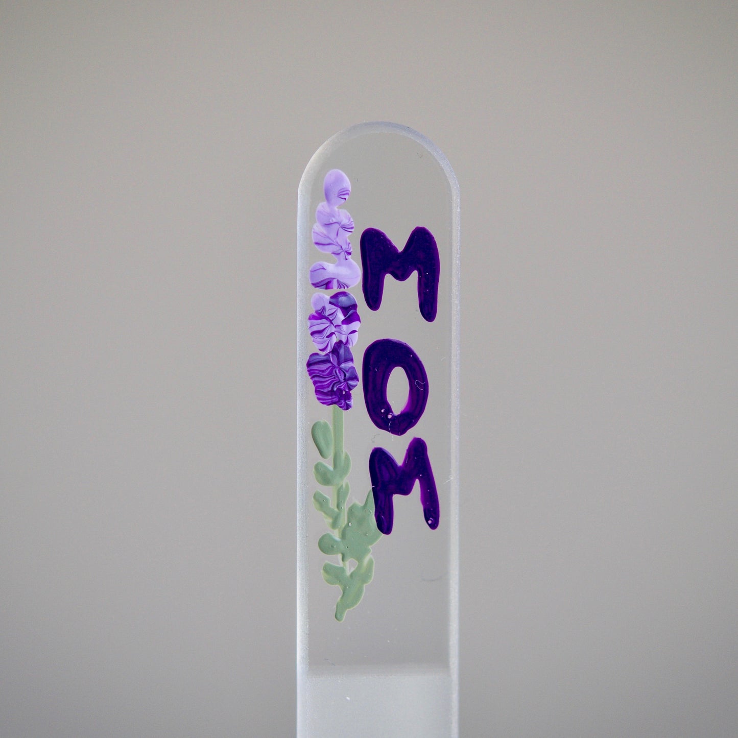 Medium Glass Nail File - Hand-painted Czech Crystal Glass Nail File
