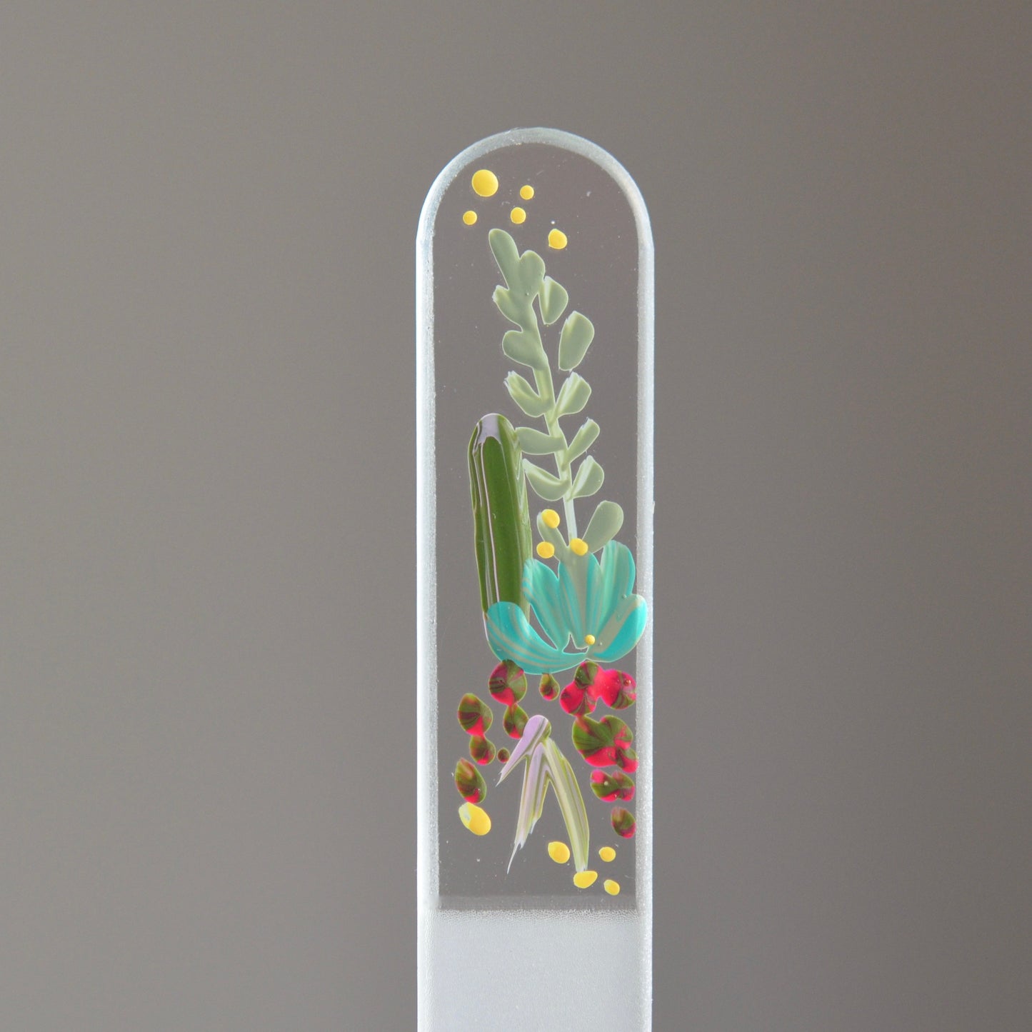 Medium Glass Nail File - Hand-painted Czech Crystal Glass Nail File