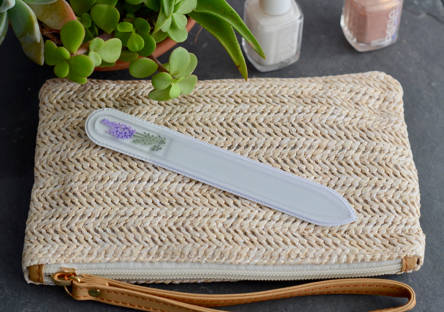 Medium Glass Nail File - Hand-painted Czech Crystal Glass Nail File