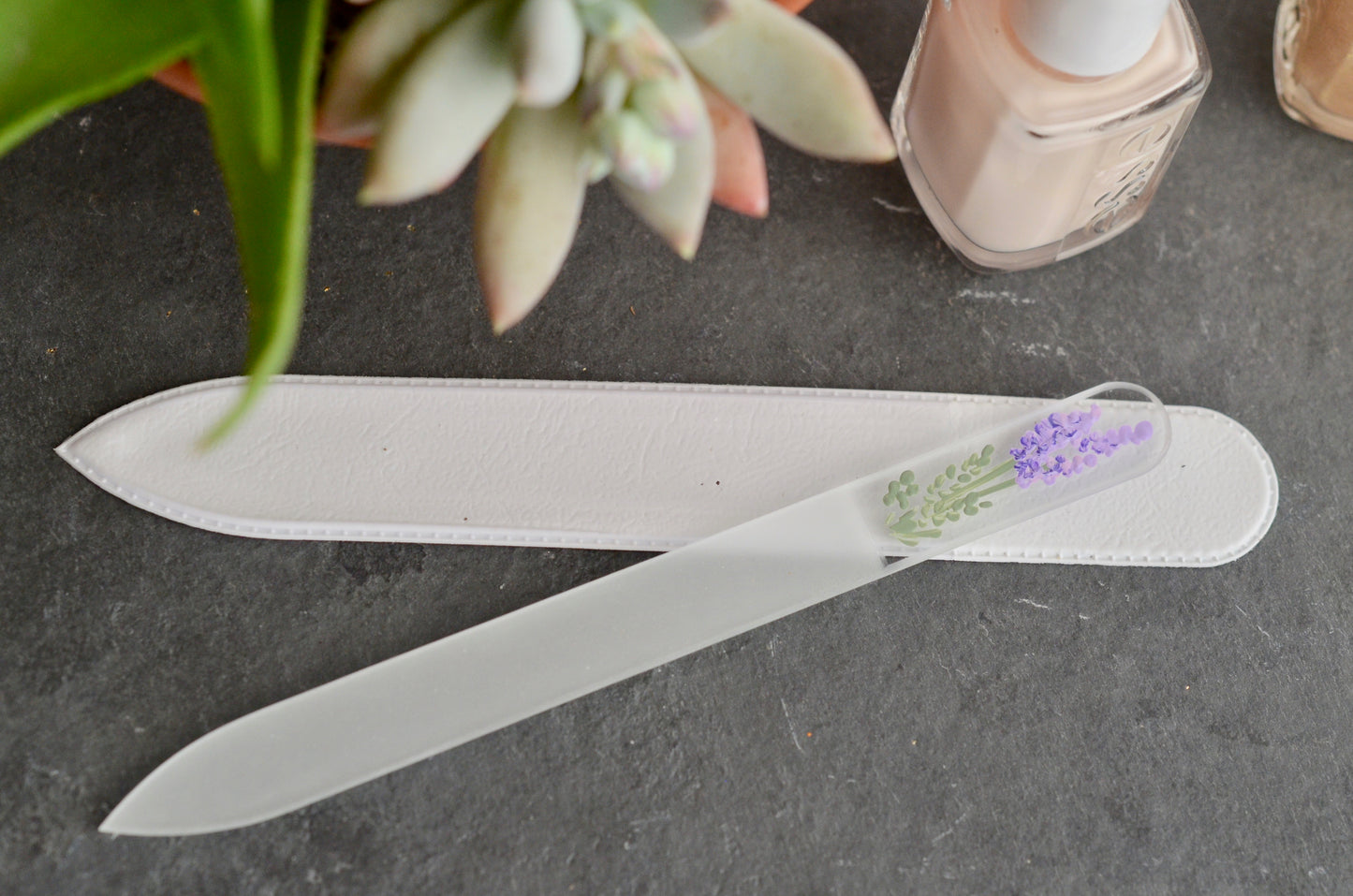 Medium Glass Nail File - Hand-painted Czech Crystal Glass Nail File