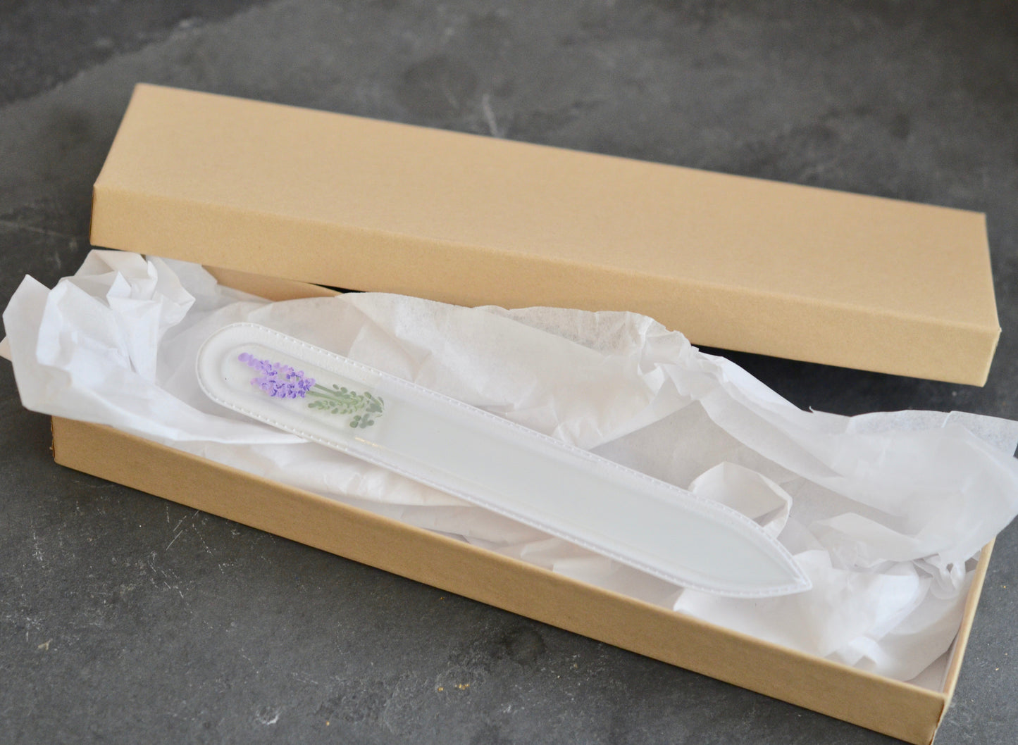 Medium Glass Nail File - Hand-painted Czech Crystal Glass Nail File
