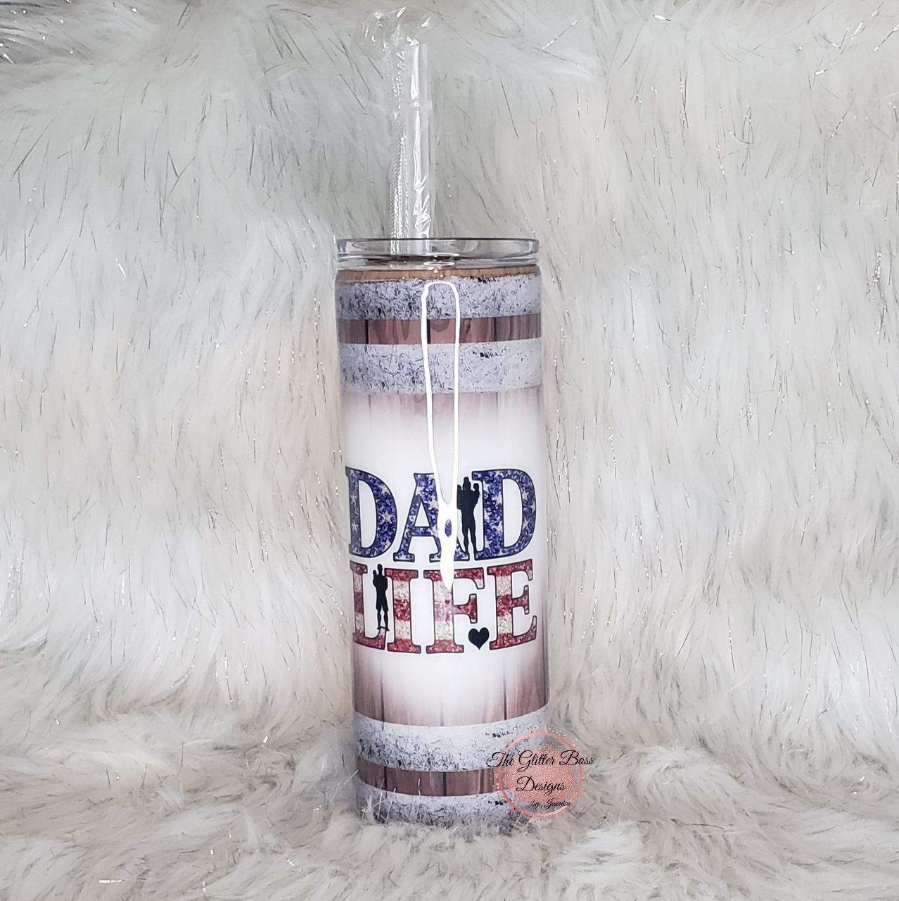 Dad Life - 20 oz Skinny - Glitter Boss