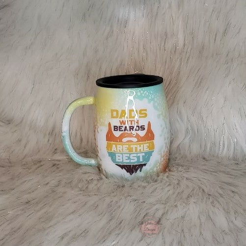 Dad's with Beards are the Best  - 20 oz Skinny - Glitter Boss