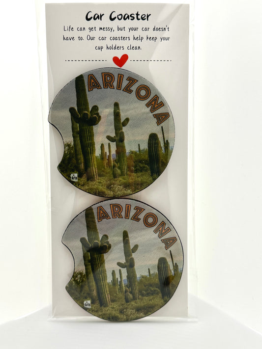 Desert Saguaros Car Coasters