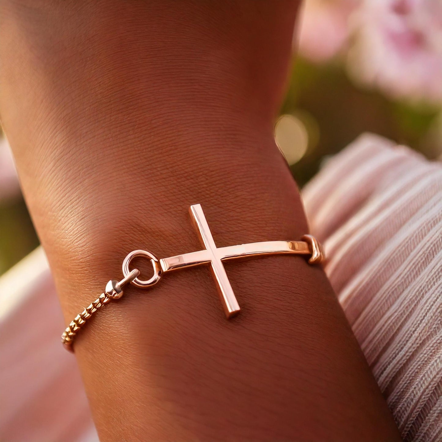 Long Christian Cross Bracelet