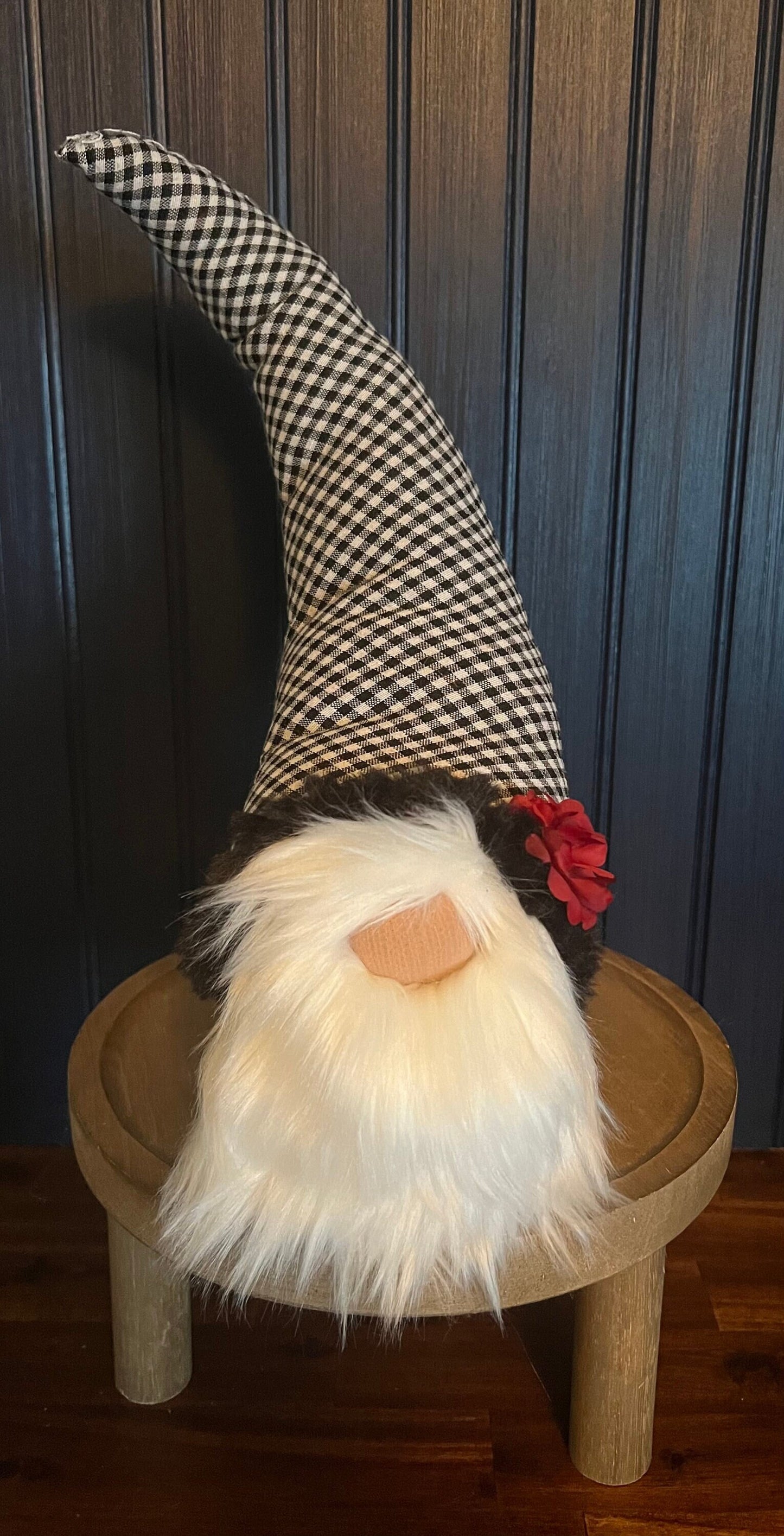 Gnoming Around: Gnome with Black/White check Hat