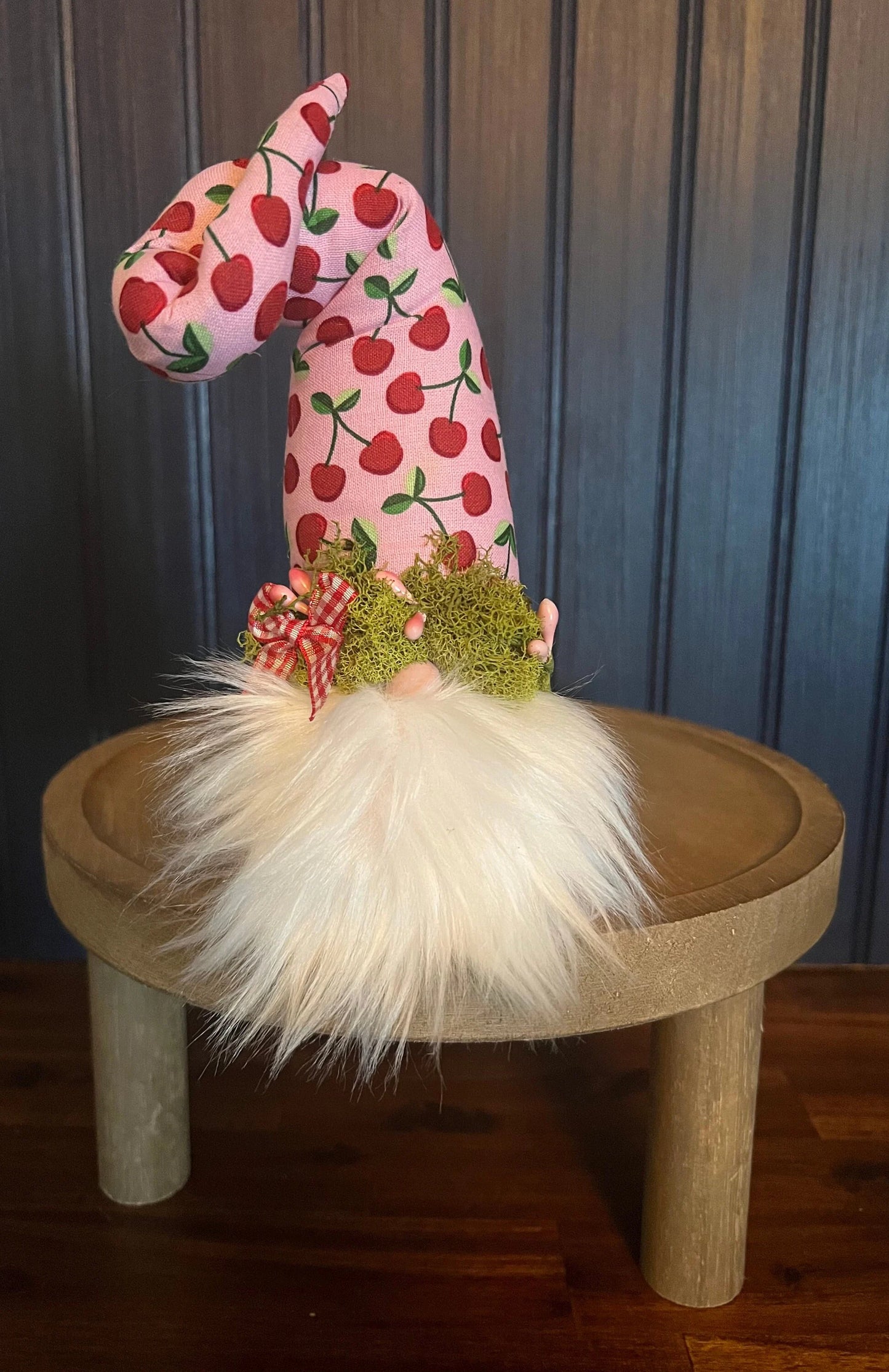 Gnoming Around: Gnome with Cherry Hat & Pink Flowers