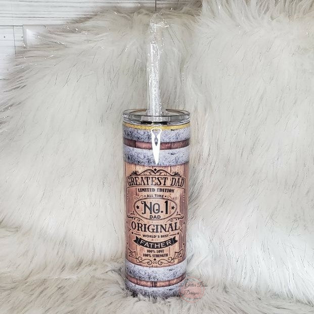 Limited Edition Greatest Dad - 20 oz Skinny - Glitter Boss
