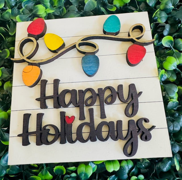 Interchangeable Leaning Frame Insert -Happy Holidays - CHD