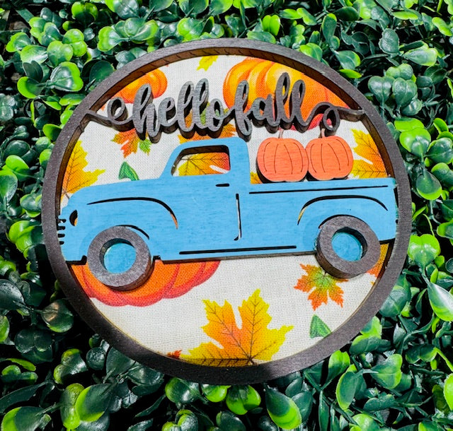 Magnetic Insert - Hello Fall Blue Truck - STV